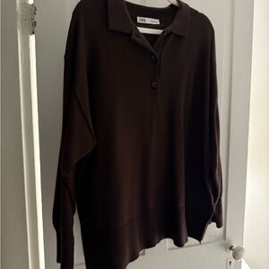 Zara Women's Brown Long Sleeve Sweatshirt